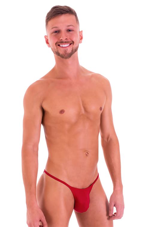 Micro Pouch Mens Bikini Swimsuit In Ruby Red Skinzwear