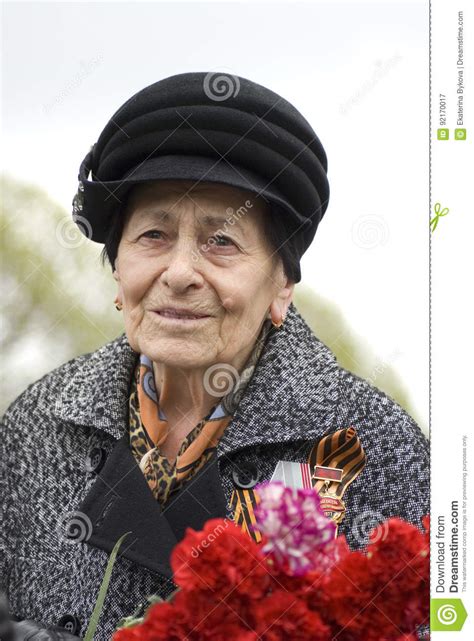 Victory Day Celebration In Moscow War Veteran Woman Editorial