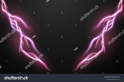 Lightning Light Effect Background Realistic Flash Stock Vector (Royalty ...