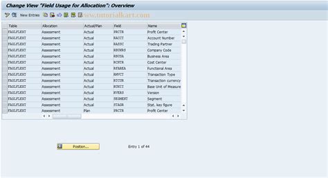 GLGCA1 SAP Tcode Flexible G L Field Use Assessment