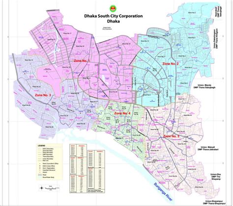 Dhaka City Map - South and North City Corporation map North City, Exams ...