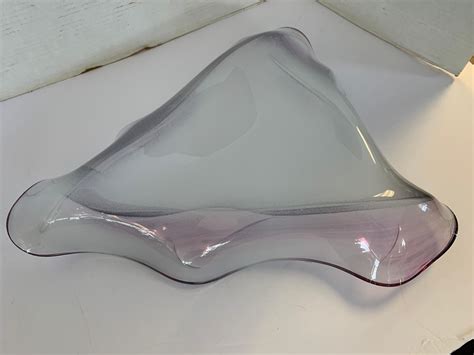 Rare Signed Laurel Fyfe Slump Glass Abstract Table Sculpture For Sale At 1stdibs