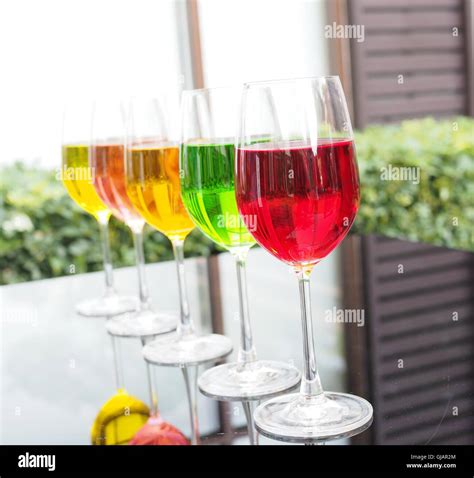 Wine Glasses Colorful Wine Glasses Stock Photo Alamy