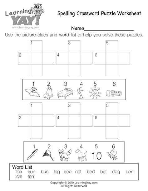 Grade 1 Crossword Puzzles Printable Free Crossword Puzzles Printable