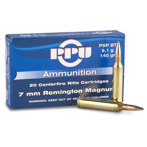 Ppu 7mm Remington Pspbt 140 Grain 20 Rounds 222413 7mm Remington