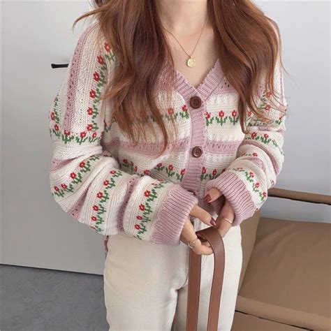 Aesthetic Stuff On Twitter Cardigan Flower Https Shope Ee