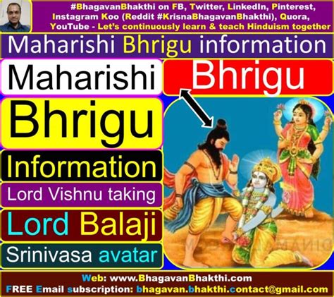 Maharishi Bhrigu information (facts) (details) story | Lord Vishnu ...