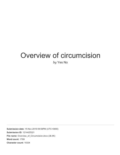 SOLUTION Overview Of Circumcision Studypool