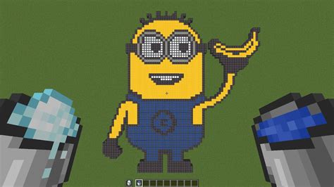 Minion Kevin Pixel Art In Minecraft 🍌 पिक्सेल ड्राइंग Youtube