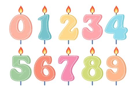 Premium Vector | Set of colorful number candles for birthday cute ...