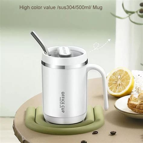 Ml Tumbler With Lid And Straw Vacuum Insulated Water Bottle Mugs