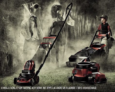 KREA AI A Horror Movie Poster Featuring A Lawnmower With E