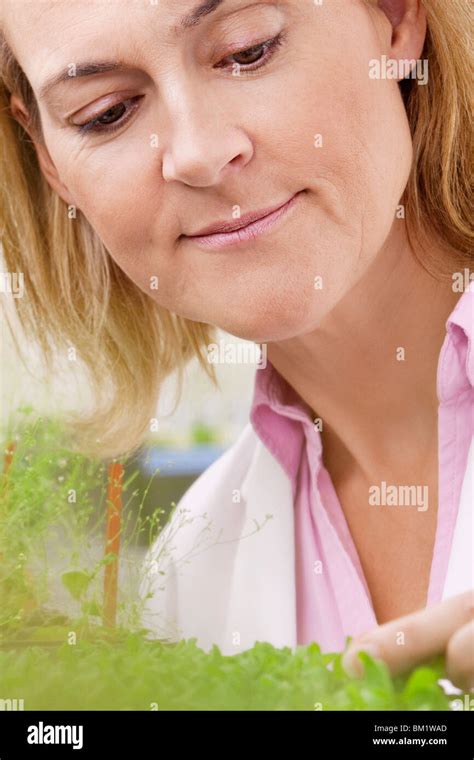 Female Scientist Researching On Plants Hi Res Stock Photography And