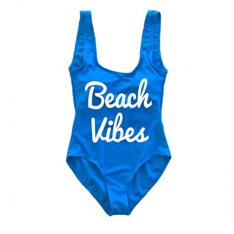 Beach Vibes Blue One Piece Swimsuit Blue One Piece Swimsuit One