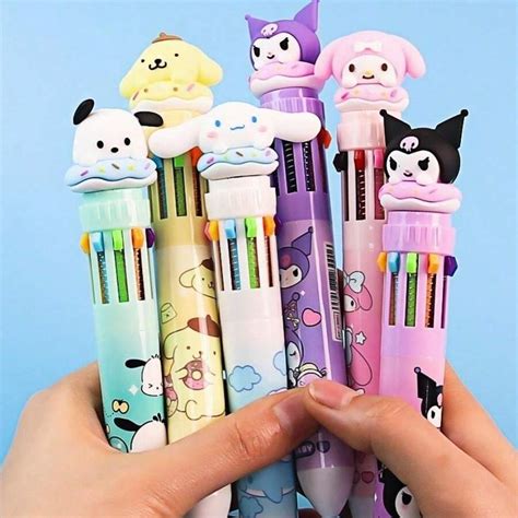 Sanrio 1 pièce Sanrio Stylo à bille 10 couleurs avec personnage de