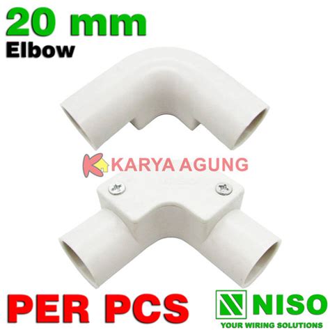 Jual Elbow Pipa Conduit Listrik NISO 20mm Putih Knee PVC Listrik 20