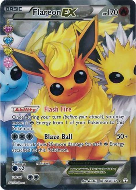 Flareon Ex Rc28 Rc32 Full Art Ultra Rare Generations Etsy