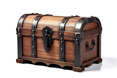 Premium AI Image | A wooden treasure chest with the lock on the bottom.