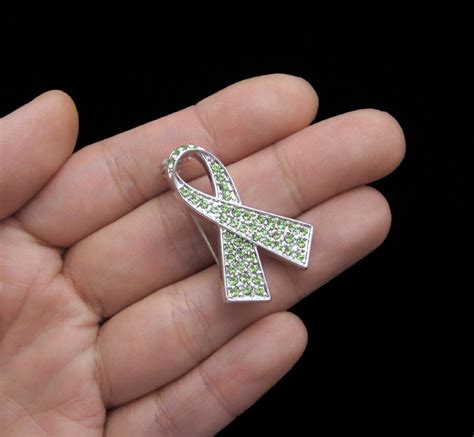 Crystal Lime Green Ribbon Bow Non Hodgkin Lymphoma Cancer Lyme Etsy