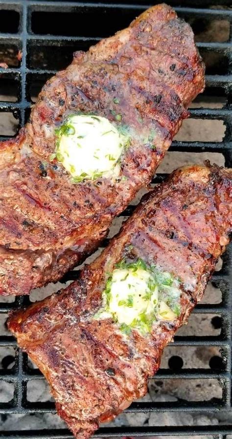 These Grilled Rib Eye Steaks With Roasted Garlic Herb Butter Are The