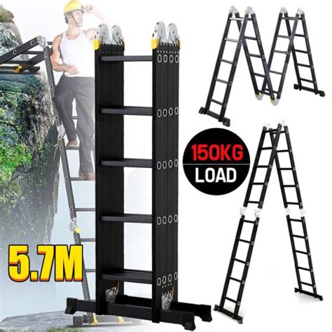 M Aluminium Combination Folding Ladder Step Way Multi Purpose On