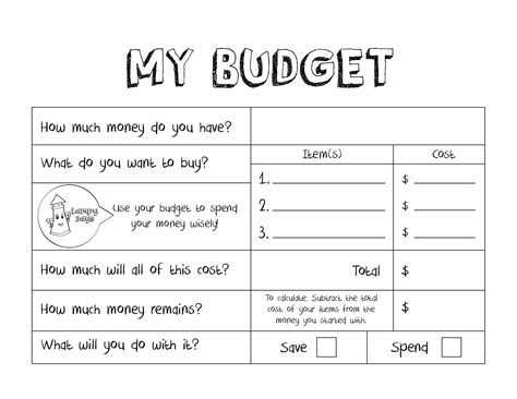 Easy to Use Budget Sheet Printable for Kids Instant Download - Etsy Canada