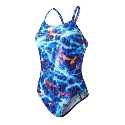 Speedo Stormwave Digital Rippleback Swimsuit Blue