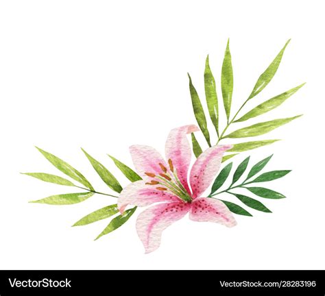 Watercolor bouquet with lily flower Royalty Free Vector