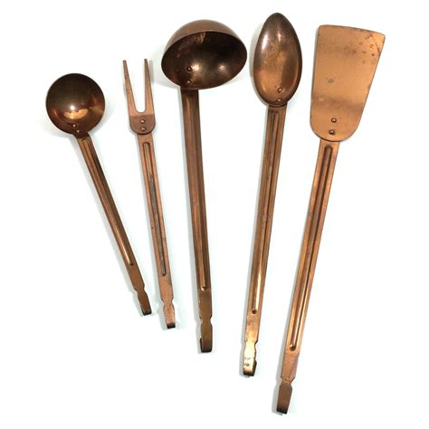 Vintage Odi Copper Hanging Utensil Set Kitchen And By Primatreasures