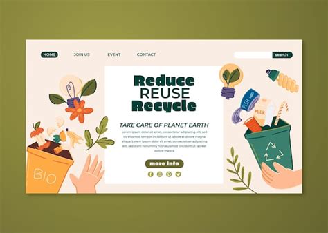 Page De Destination De Recyclage Et D Cologie Dessin E La Main