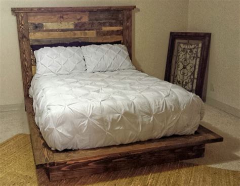 Platform bed with planked headboard - Shanty 2 Chic