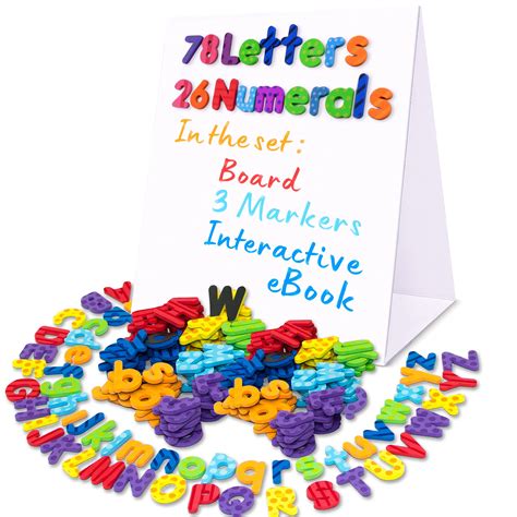 Buy Alphabet Magnets - Magnetic Letters - ABC Magnets - 78 Foam Letters - 26 Kids Magnetic ...