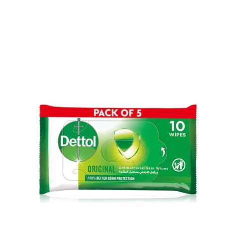 Dettol Personal Care Wipes Original 10s 5 Pack Spinneys Uae