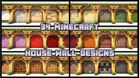 Minecraft 34 House Wall Designs And Ideas Youtube