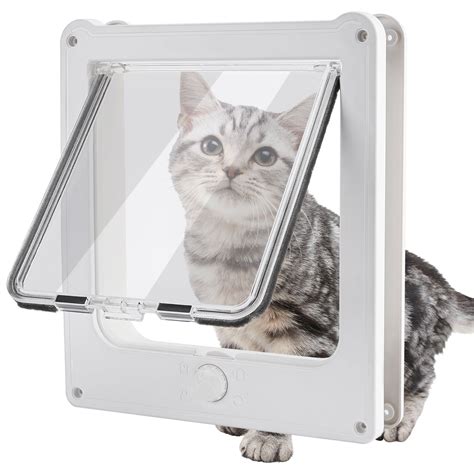 Ownpets Interior Cat Door with Rotary Lock Magnetic, for Up to 20 lbs Cats & Dogs