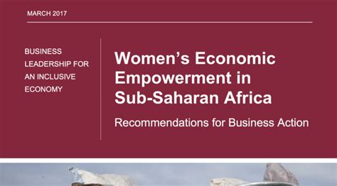 Womens Economic Empowerment In Sub Saharan Africa Recommendations For