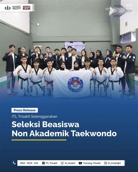 Itl Trisakti Selenggarakan Seleksi Beasiswa Non Akademik Taekwondo