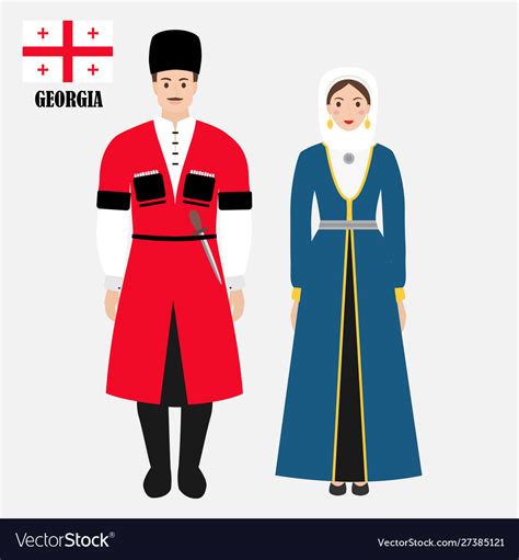 Georgians In National Dress Royalty Free Vector Image