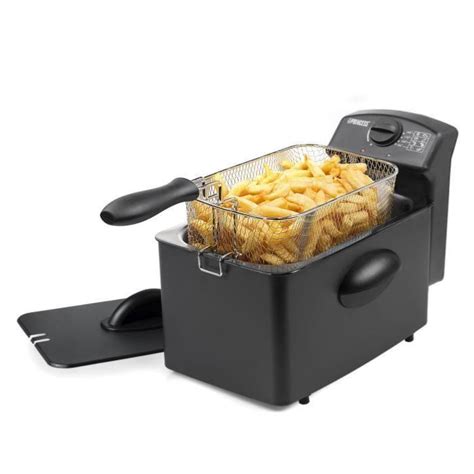 Friteuse Personnes L Zone Froide Et Anti Projection Noir W