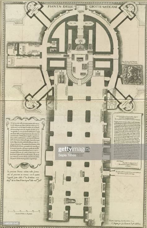 Map of the crypt under St. Peter's Basilica in Vatican City, Pianta... News Photo - Getty Images