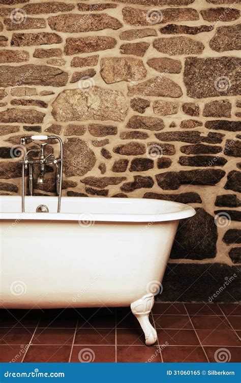 Vintage Bathroom with Clawfoot Bathtub Stock Image - Image of bathtub ...