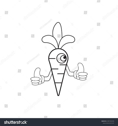 Cute Carrot Mascot Logo Design Template เวกเตอร์สต็อก ปลอดค่าลิขสิทธิ์ 1887452539 Shutterstock