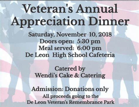 Veteran S Annual Appreciation Dinner De Leon