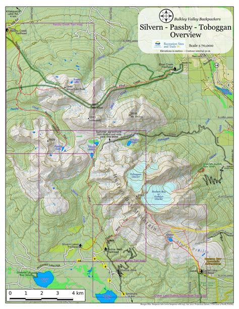 Hudson Bay Mountain Area Overview Hiking Trails Map by BV Backpackers ...