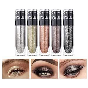 Amazon UCANBE 5 Colors Sparkle Liquid Eyeshadow Makeup Set Long