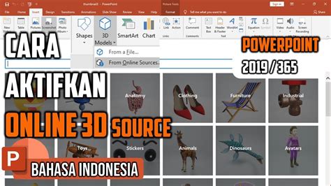 Cara Mengaktifkan 3d Model Online Source Powerpoint 2019 Powerpoint