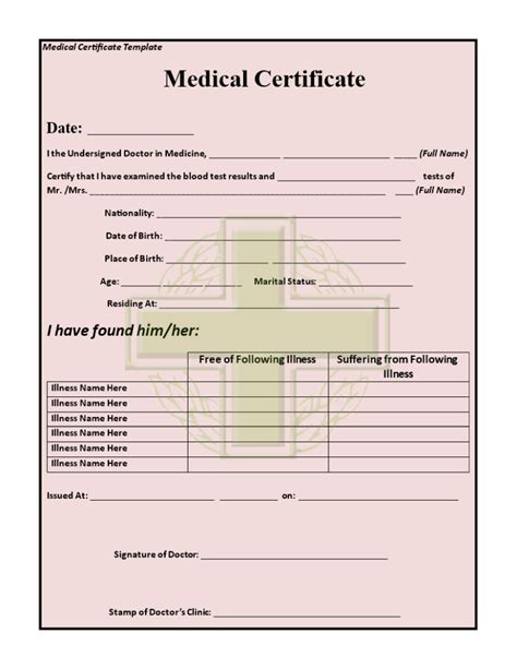 19 Medical Certificate Templates For Leave Pdf Docs Inside Leaving