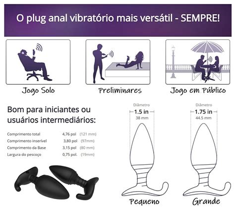 Hush Lovense Plug Anal Vibração Tamanhos 3 8 cm ou 4 45 cm