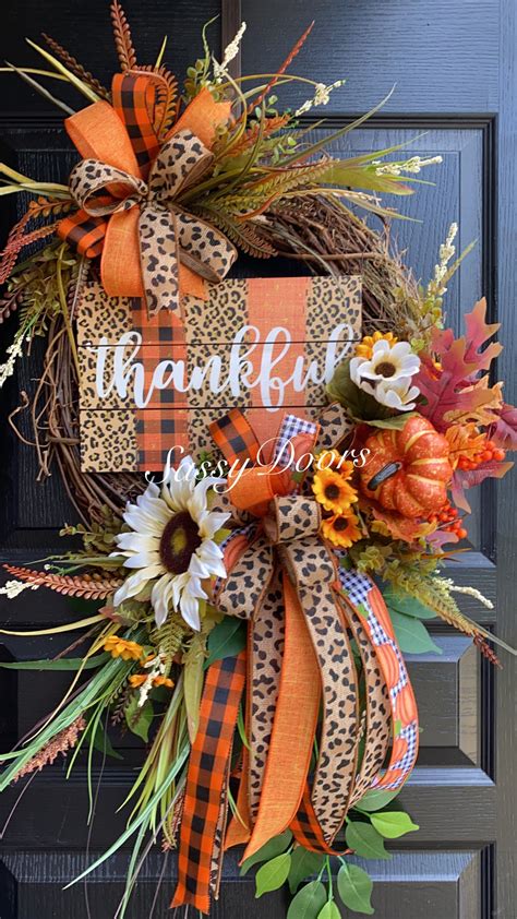 Fall Wreath- Fall Cheetah Wreath- Fall Wreaths- Front Door Wreath, Fall ...