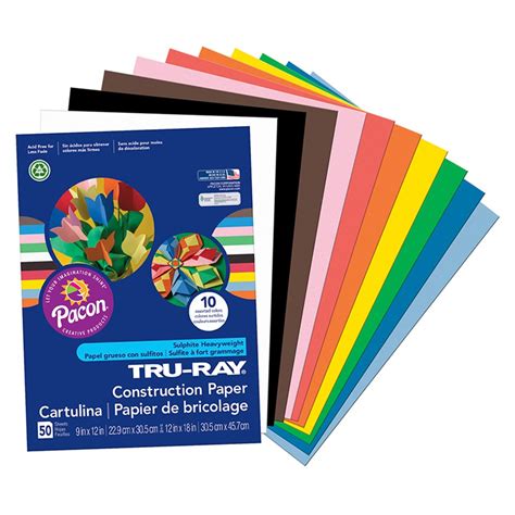 construction paper standard assorted     sheets pac